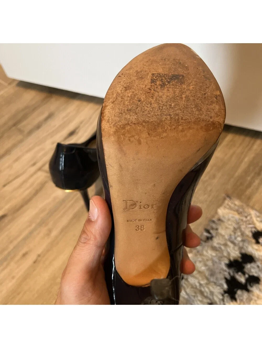 CHRISTIAN DIOR MISS DIOR 4 INCH STILLETO HEELS SIZE IT38/US8 MADE IN ITALY BLUE